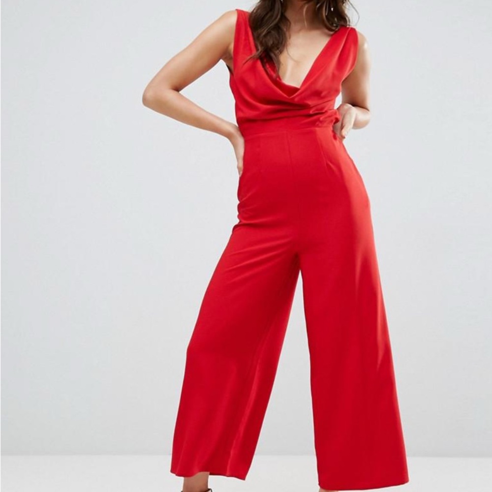 ASOS Vibrant Red Jumpsuit Sz 12